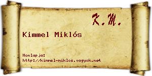 Kimmel Miklós névjegykártya